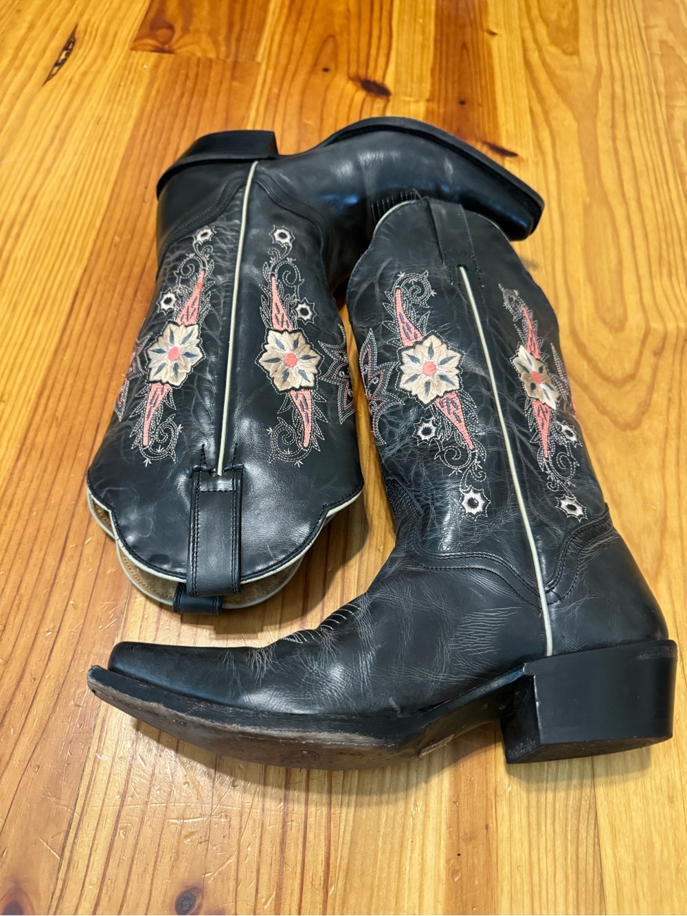 JB Dillon Women's Leather Embroidered Cowboy Boots Size 8B #JBW2322 - Picture 10 of 16